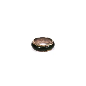 Green Jade set Silver Bamboo Band