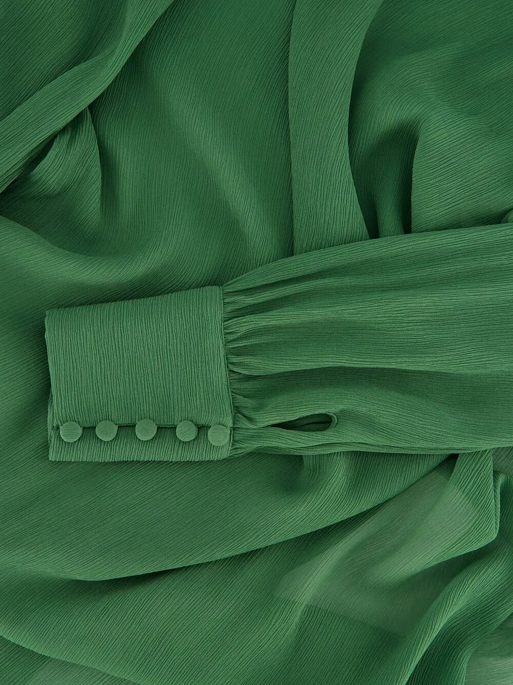 Green Silk Crepon Maxi Dress