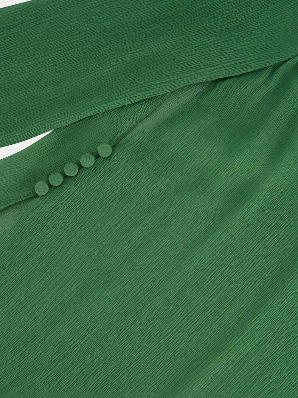 Green Silk Crepon Maxi Dress