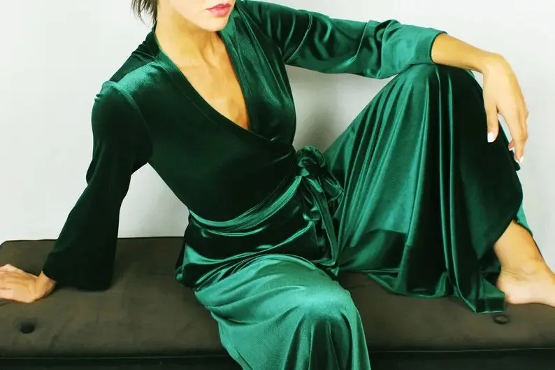 Green Velvet Jumpsuit