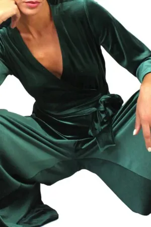 Green Velvet Jumpsuit