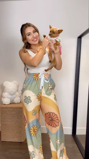 Groovy Daisy Mod Flare Pants