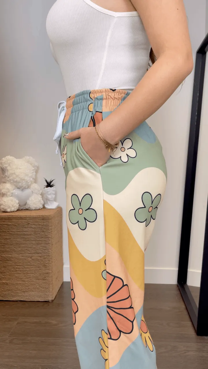 Groovy Daisy Mod Flare Pants