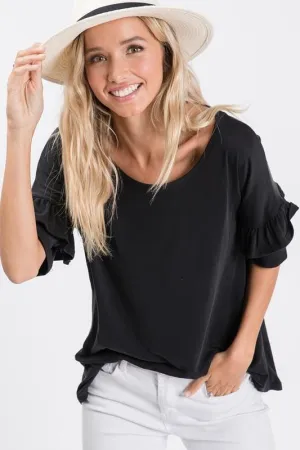 HAILEY RUFFLE SLEEVE TOP