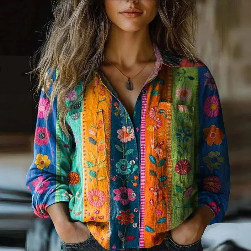 Haily™ – Retro Printed Blouse