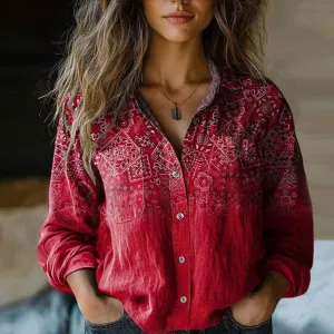 Haily™ – Retro Printed Blouse