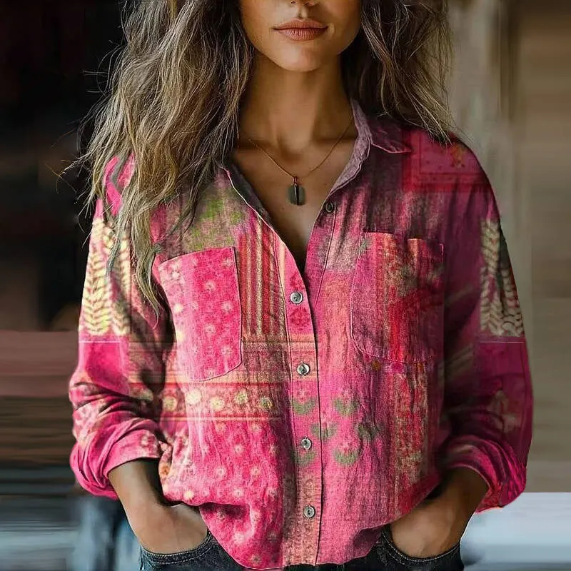 Haily™ – Retro Printed Blouse