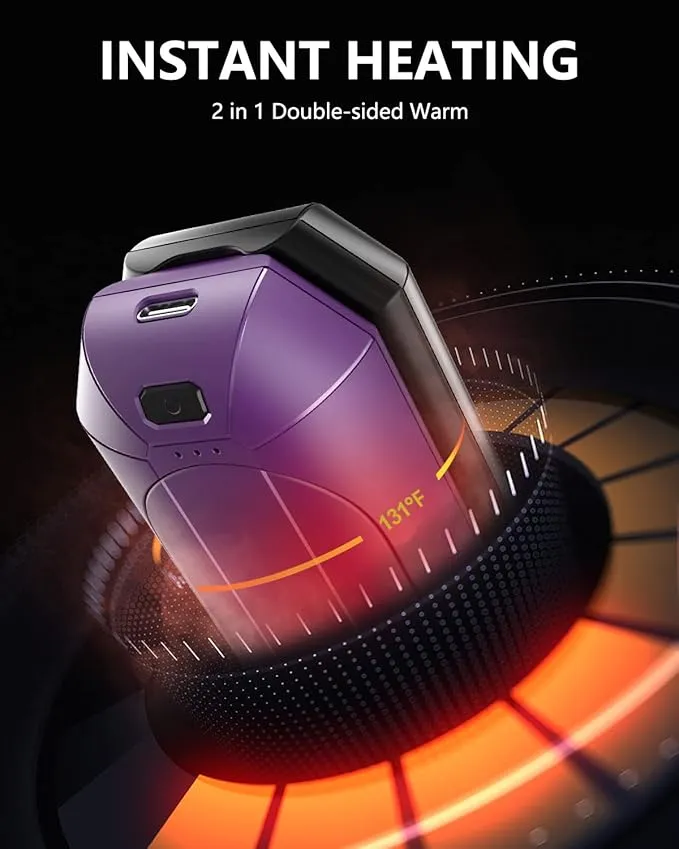 Hand Warmers Rechargeable, Dnaleao 2 Pack 4000mAh Electric Portable Pocket Heater, Heat Therapy Great for Outdoors, Hunting, Golf, Camping, Warm Gifts