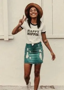 Happy Hippie  - Retro Fitted Ringer