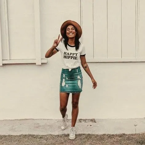 Happy Hippie  - Retro Fitted Ringer