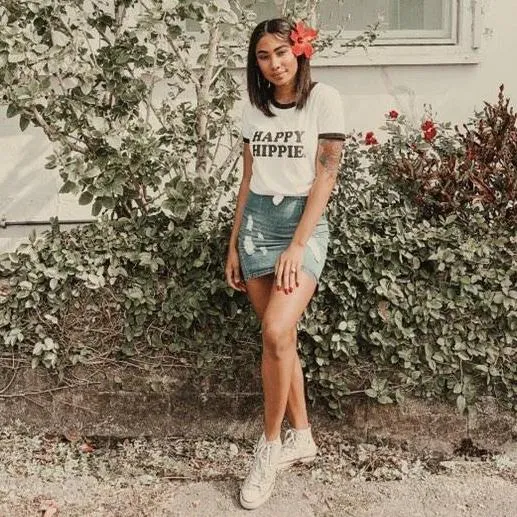 Happy Hippie  - Retro Fitted Ringer