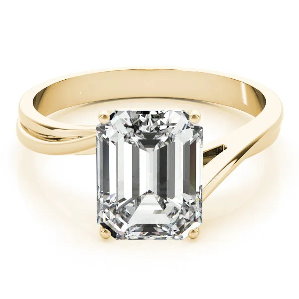 Hazel Emerald Diamond Solitaire Engagement Ring
