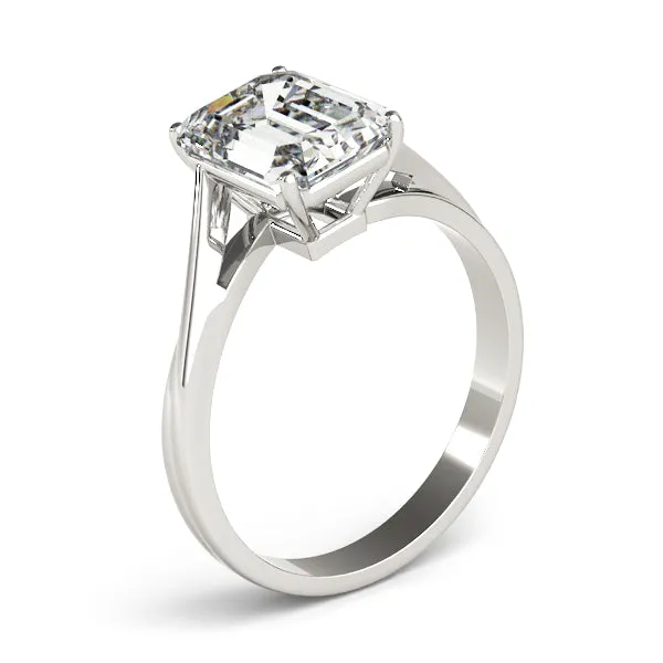 Hazel Emerald Diamond Solitaire Engagement Ring