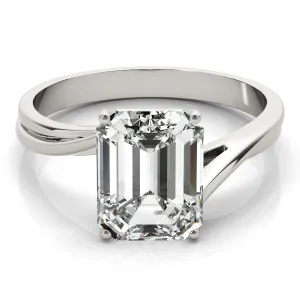 Hazel Emerald Diamond Solitaire Engagement Ring