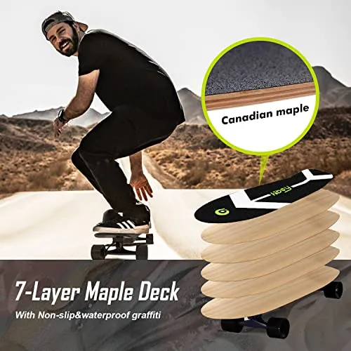 Hiboy S11 Electric Skateboard with Wireless Remote, E-Skateboard Max Speed 12.4 mph, Range 6-9 Miles, 350W Motor Eskateboard for Adults Teens (Upgraded Version)