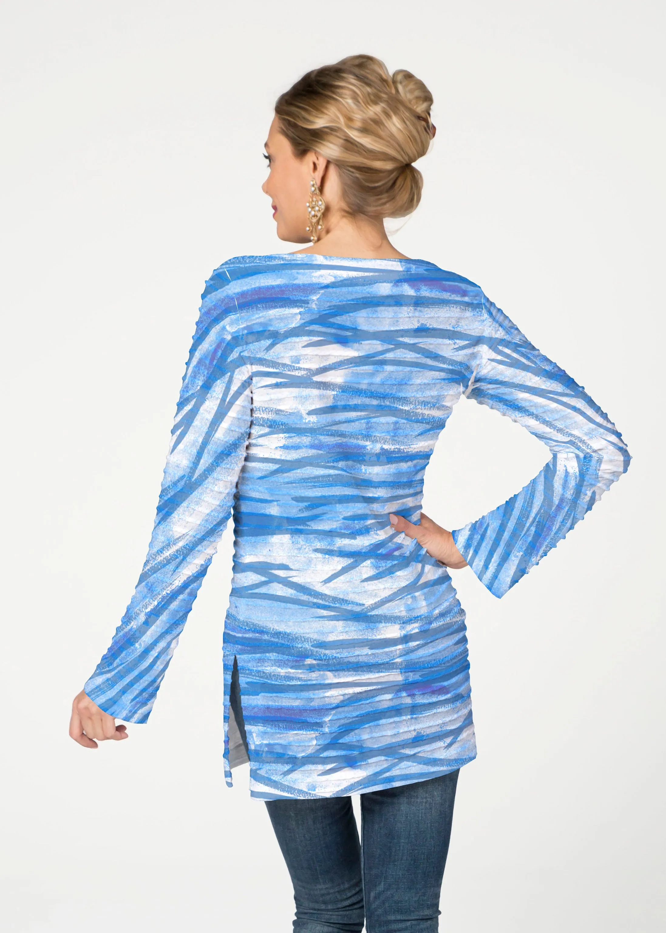 High Tide (8071) ~ Banded Boatneck Tunic