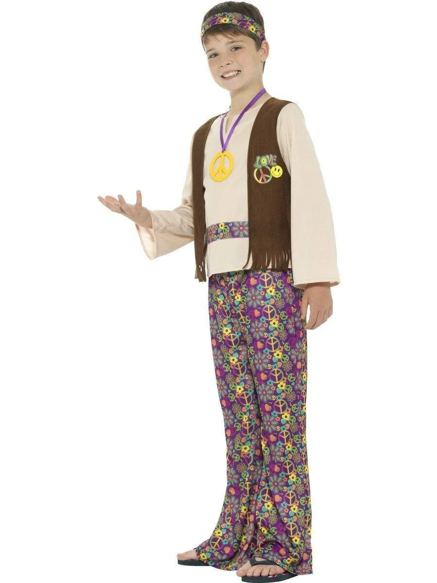 Hippie Boy 60s 70s Retro Fancy Dress Disco Costume