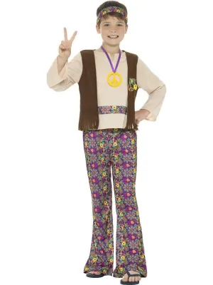 Hippie Boy 60s 70s Retro Fancy Dress Disco Costume