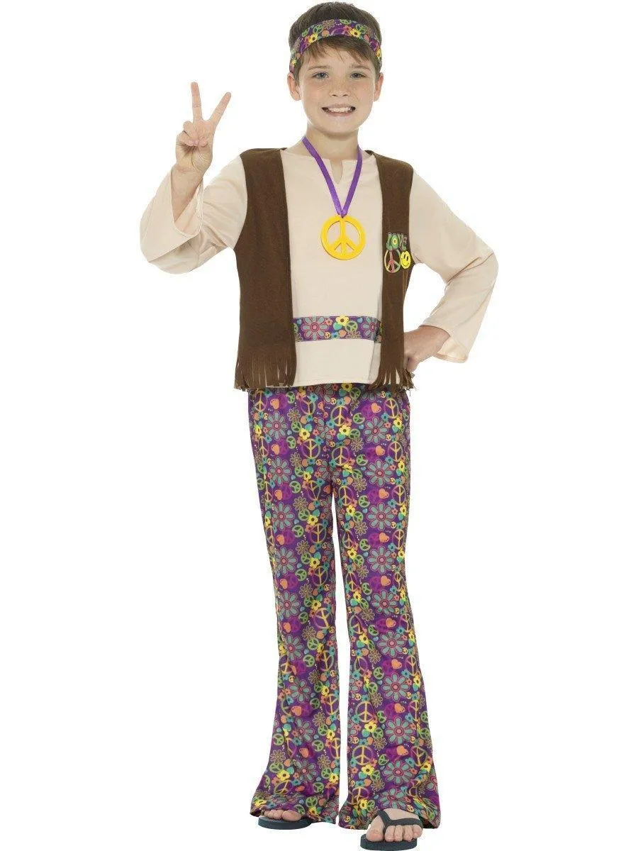 Hippie Boy 60s 70s Retro Fancy Dress Disco Costume