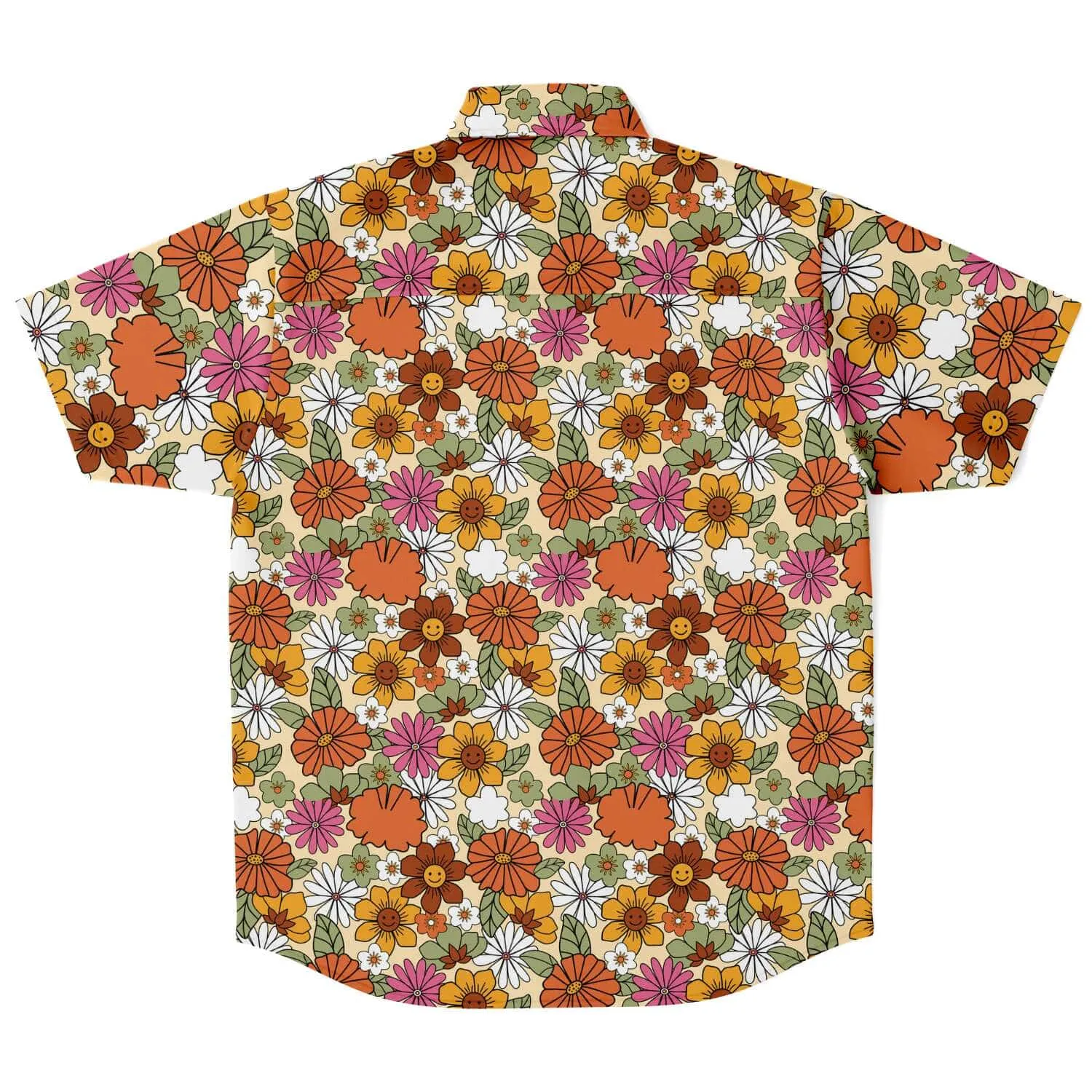Hippie Flower Power Button Up Shirt