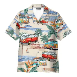 Hippie Vintage Van Retro Beach Bus Tropical - Hawaiian Shirt