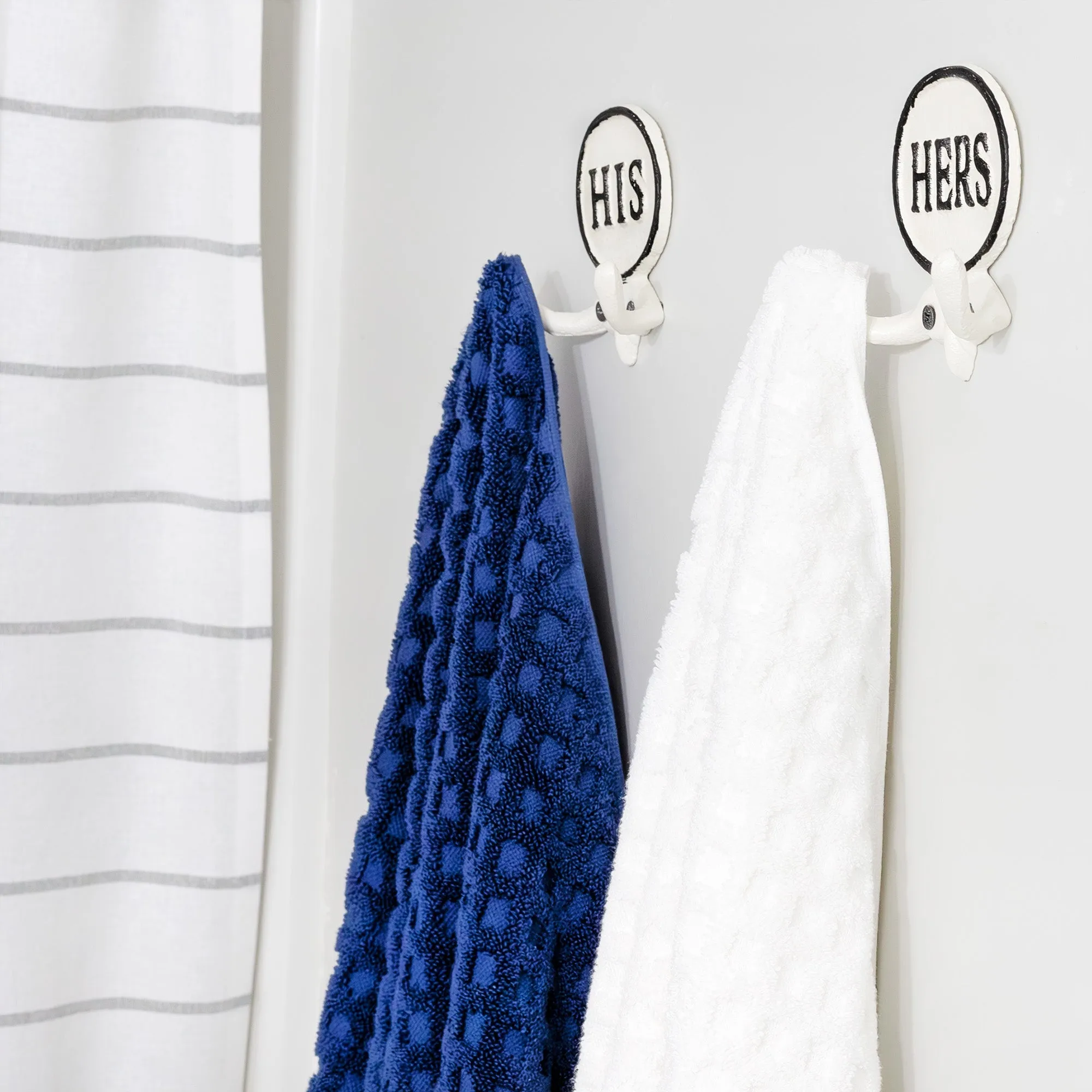 His and Hers Towel Hooks (Set of 2, All-White)