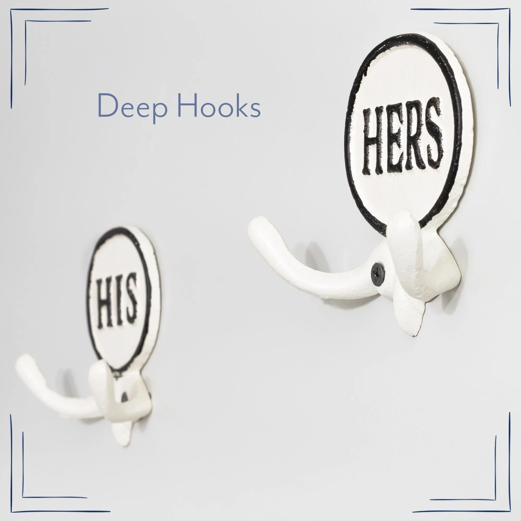 His and Hers Towel Hooks (Set of 2, All-White)