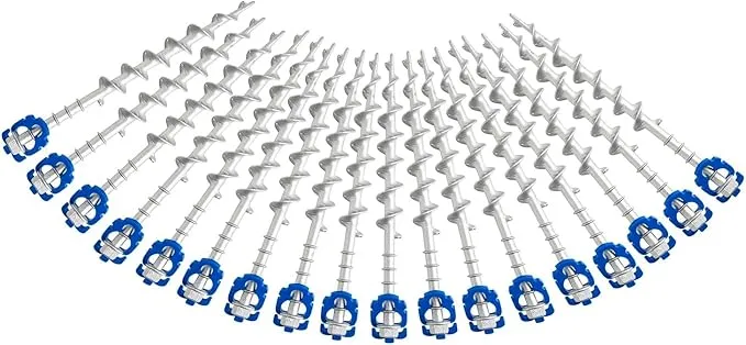 Homeon Wheels Camping Ground Anchors Aluminum Screw Heavy Duty Metal Non-Rust Cast Tent Anchors for Securing Animals, Tent, Canopies, Sheds, Swing Sets, Car Ports, Trampoline (18 Pack)