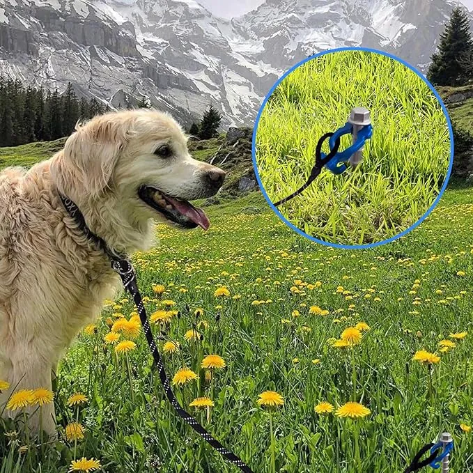 Homeon Wheels Camping Ground Anchors Aluminum Screw Heavy Duty Metal Non-Rust Cast Tent Anchors for Securing Animals, Tent, Canopies, Sheds, Swing Sets, Car Ports, Trampoline (18 Pack)