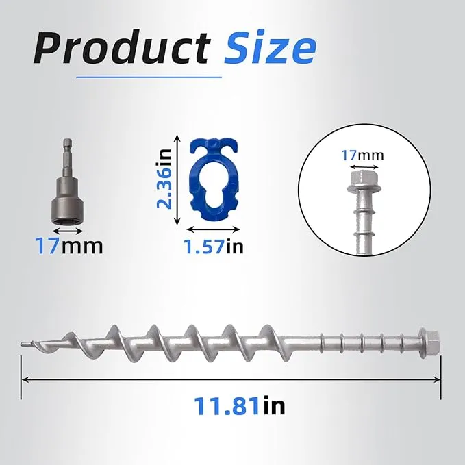 Homeon Wheels Camping Ground Anchors Aluminum Screw Heavy Duty Metal Non-Rust Cast Tent Anchors for Securing Animals, Tent, Canopies, Sheds, Swing Sets, Car Ports, Trampoline (18 Pack)