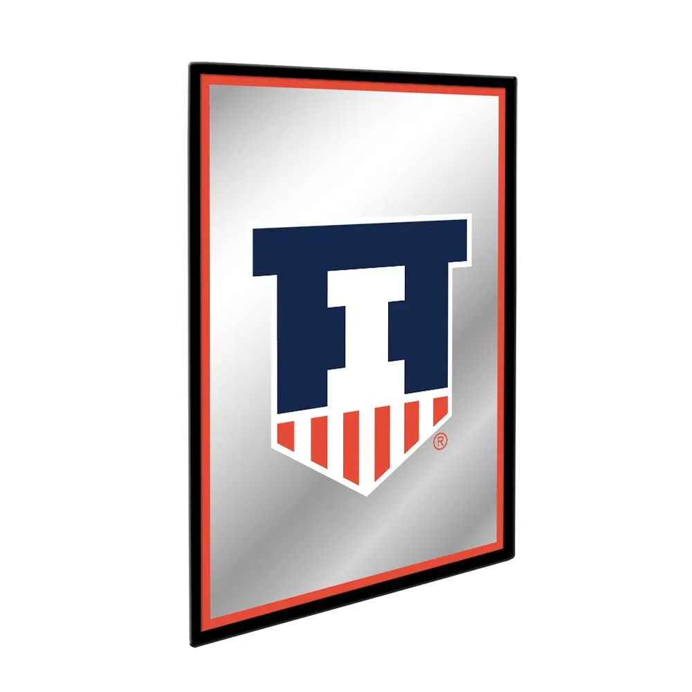 Illinois Fighting Illini: Badge - Framed Mirrored Wall Sign