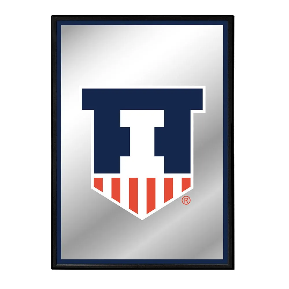 Illinois Fighting Illini: Badge - Framed Mirrored Wall Sign