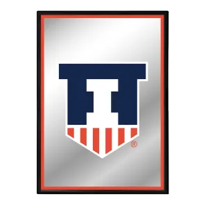Illinois Fighting Illini: Badge - Framed Mirrored Wall Sign