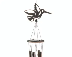 Iron flying hummingbird garden wind chime