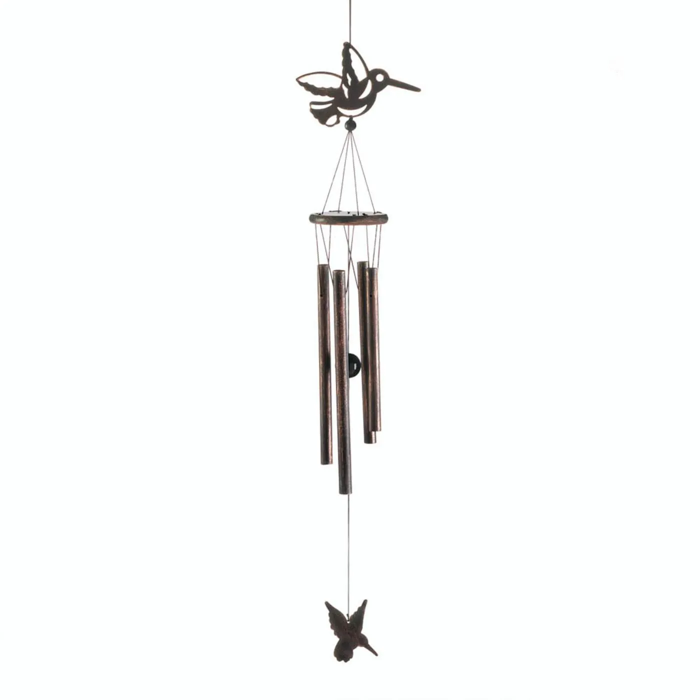 Iron flying hummingbird garden wind chime
