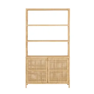 Islamorada Rattan Bookcase w/Hutch