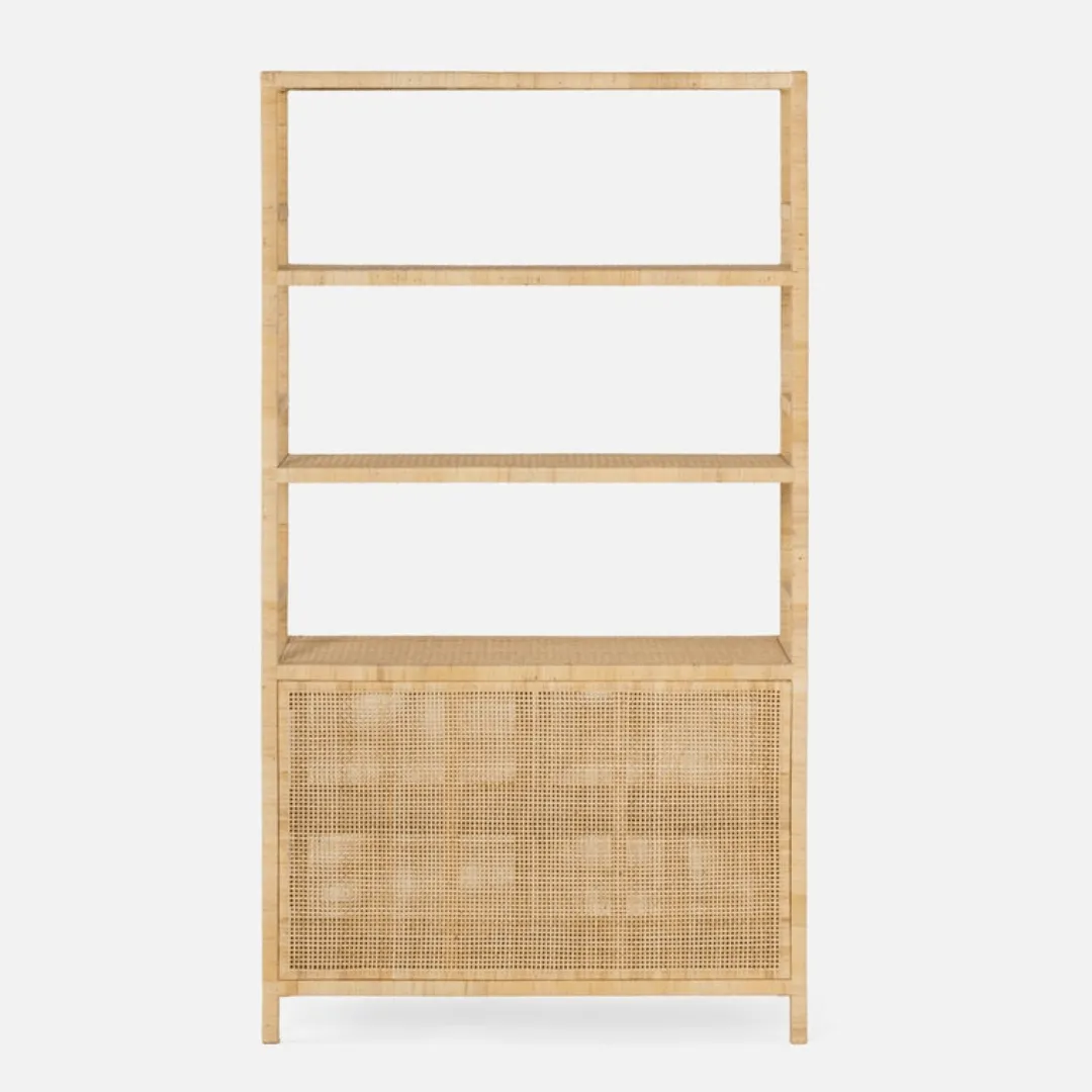 Islamorada Rattan Bookcase w/Hutch