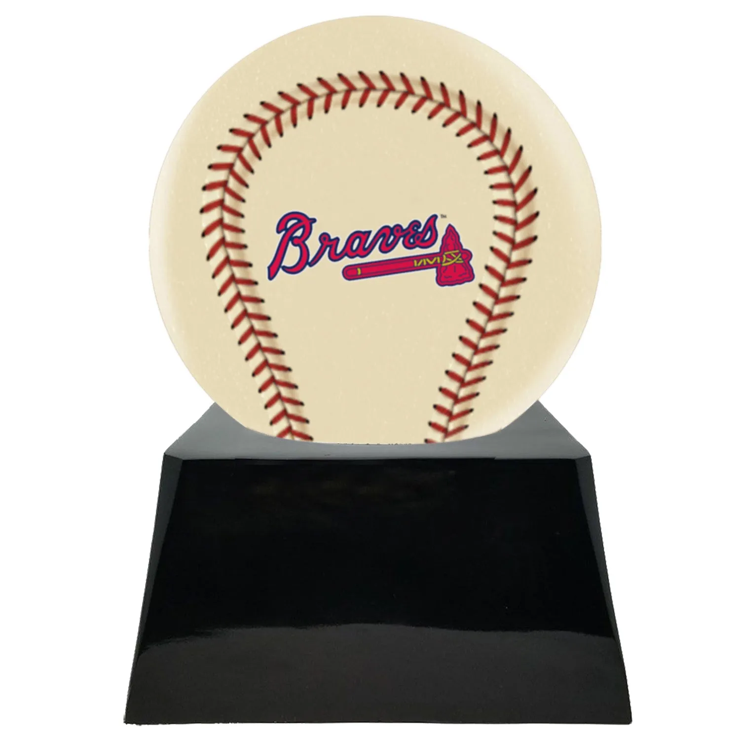 Ivory Baseball Trophy Urn Base with Optional Atlanta Braves Team Sphere