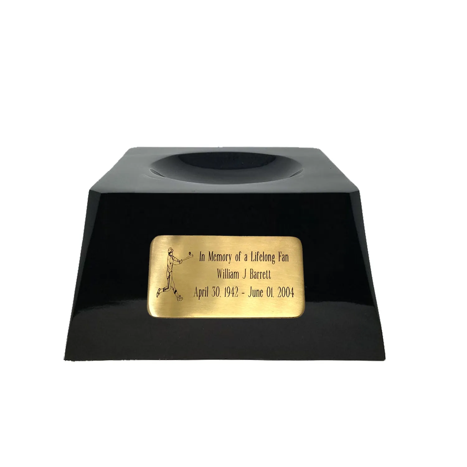 Ivory Baseball Trophy Urn Base with Optional Cincinnati Reds Team Sphere