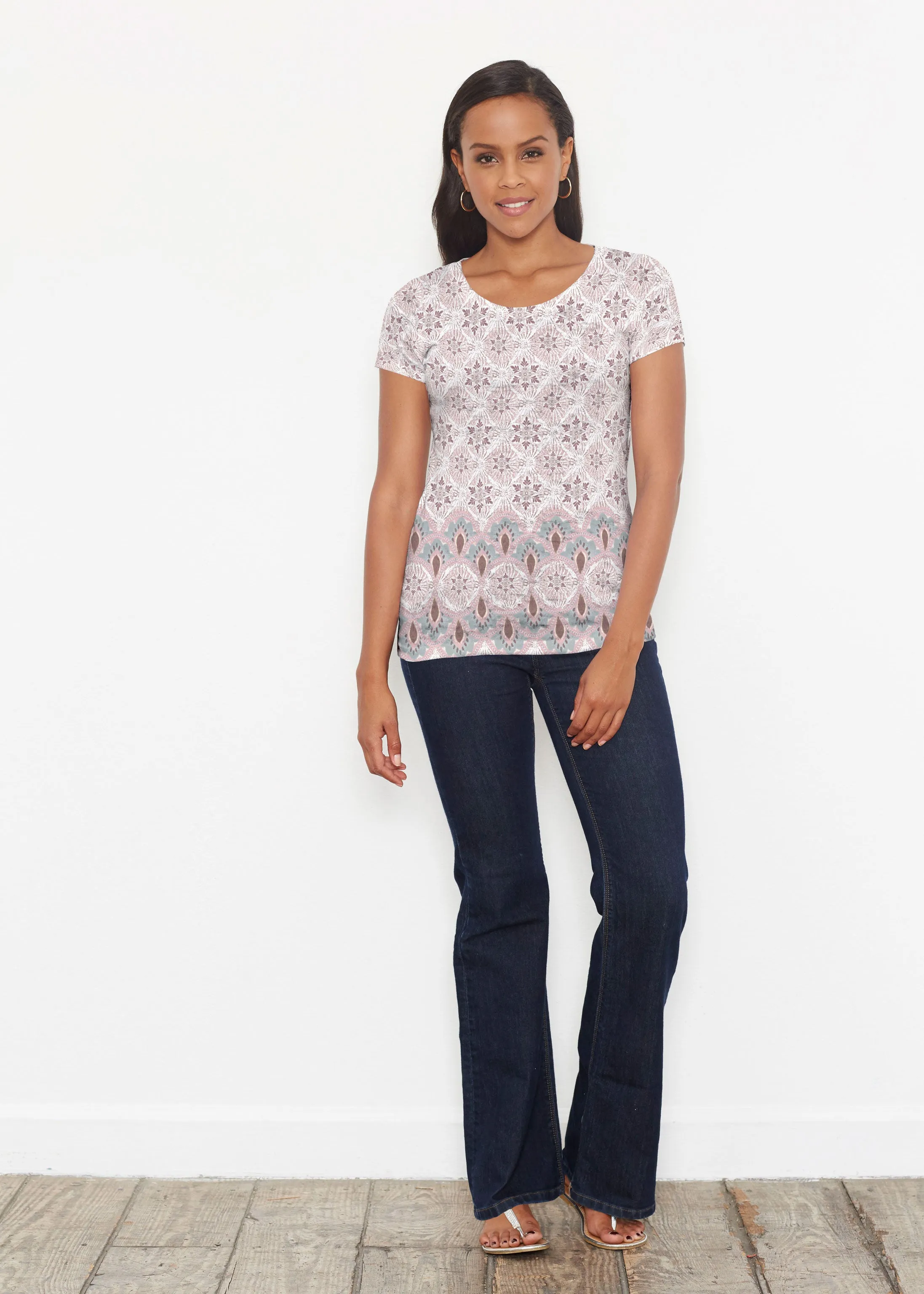 Izzy Grey (19200) ~ Short Sleeve Scoop Shirt