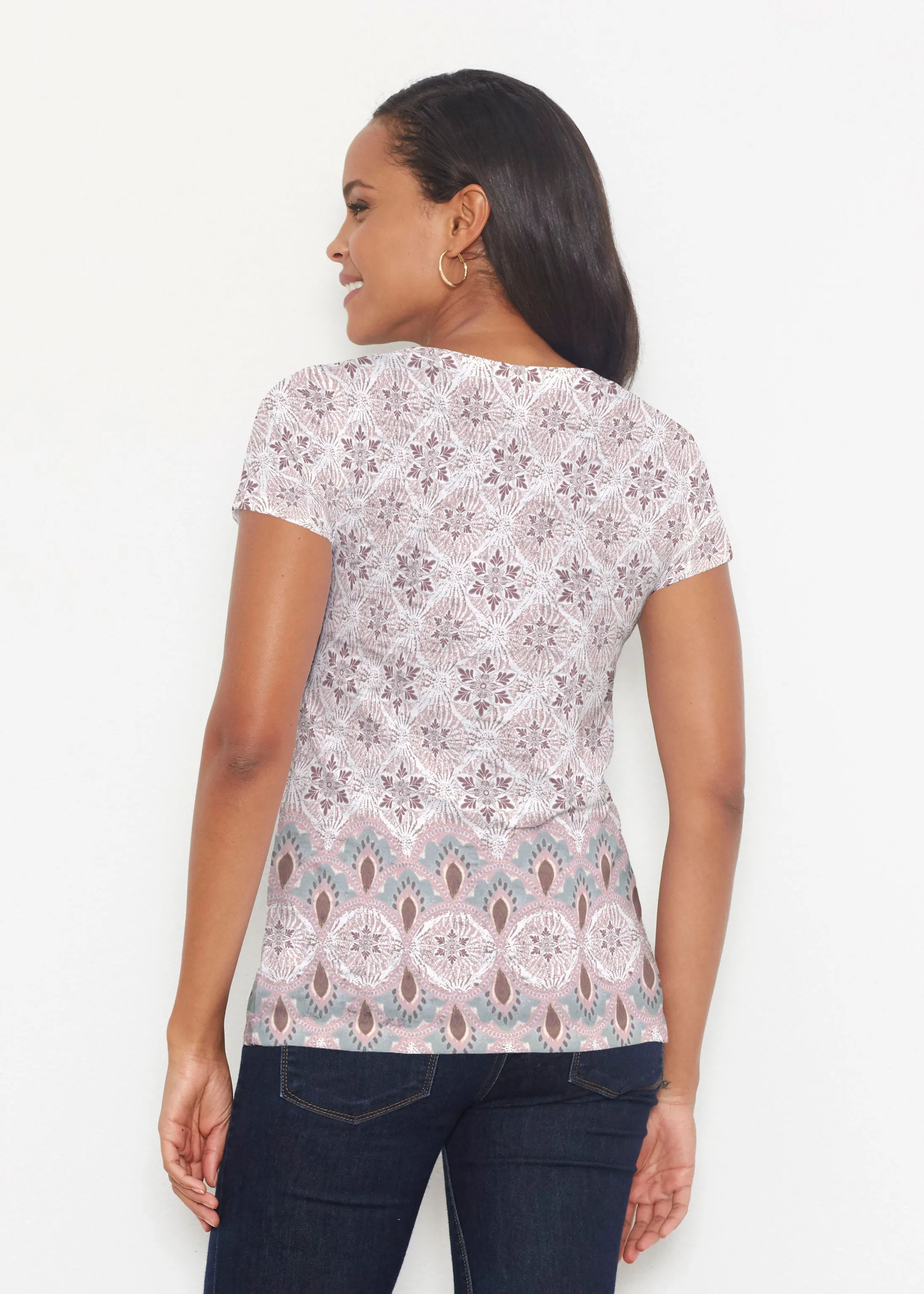 Izzy Grey (19200) ~ Short Sleeve Scoop Shirt