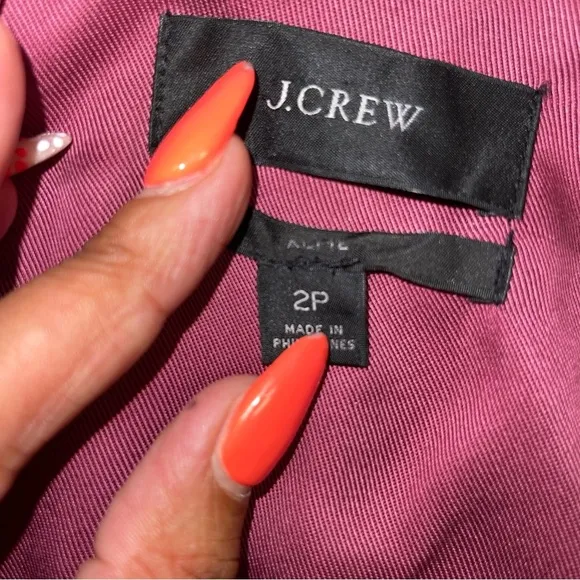J CREW Alfie Blazer Gramercy Twill Raspberry 2 petite