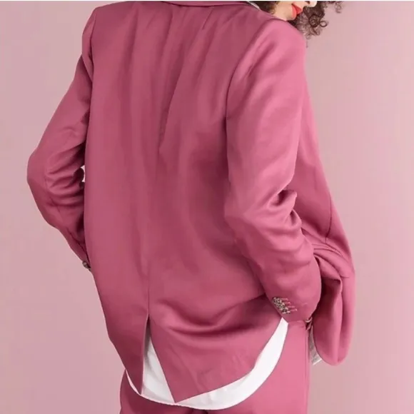 J CREW Alfie Blazer Gramercy Twill Raspberry 2 petite