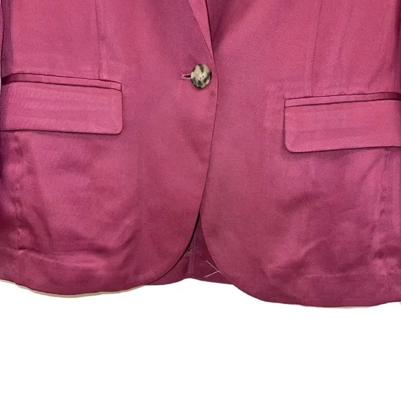 J CREW Alfie Blazer Gramercy Twill Raspberry 2 petite