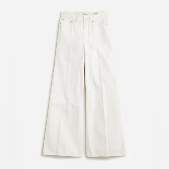 J. Crew Women’s High-rise superwide-leg jean in white