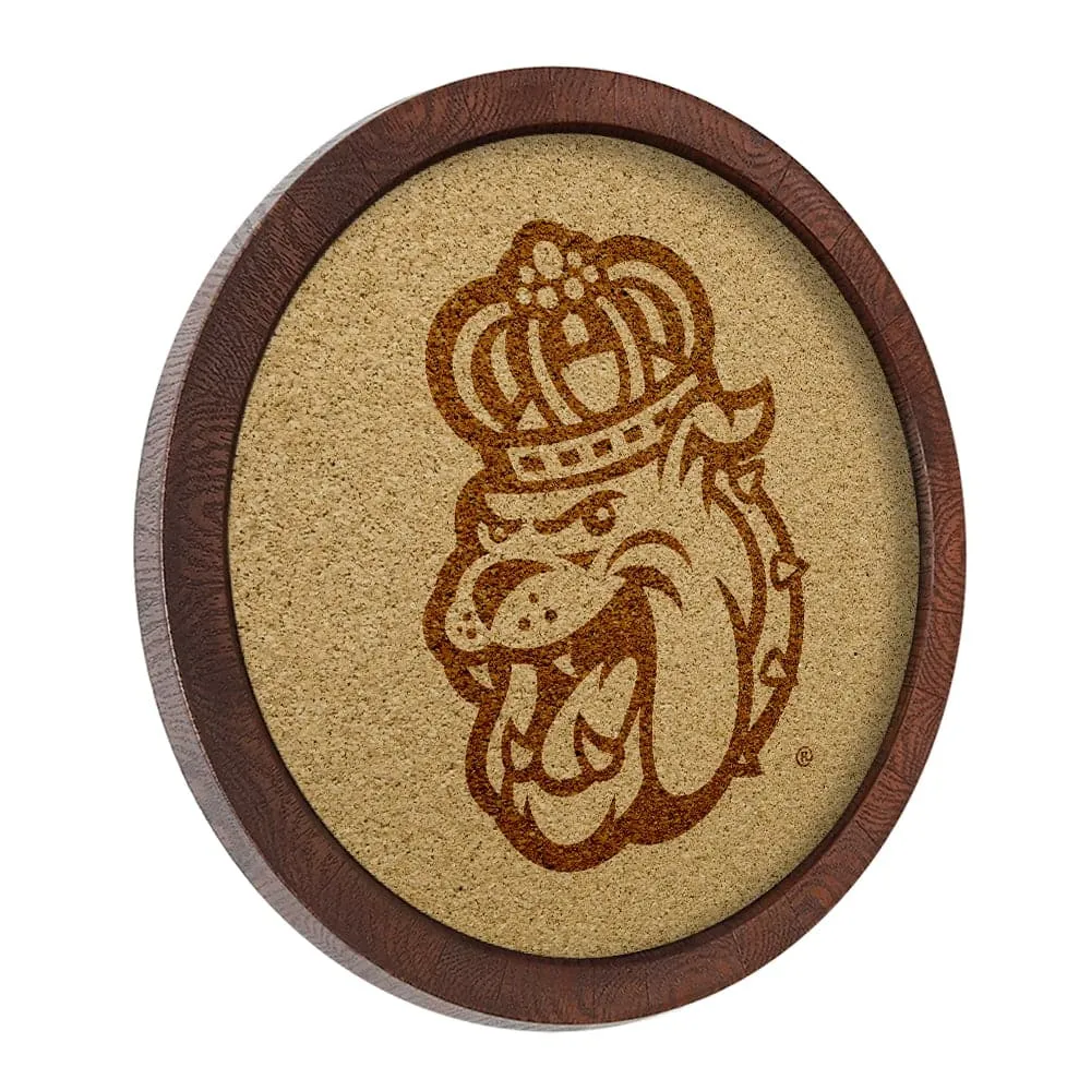 James Madison Dukes: Mascot - "Faux" Barrel Framed Cork Board