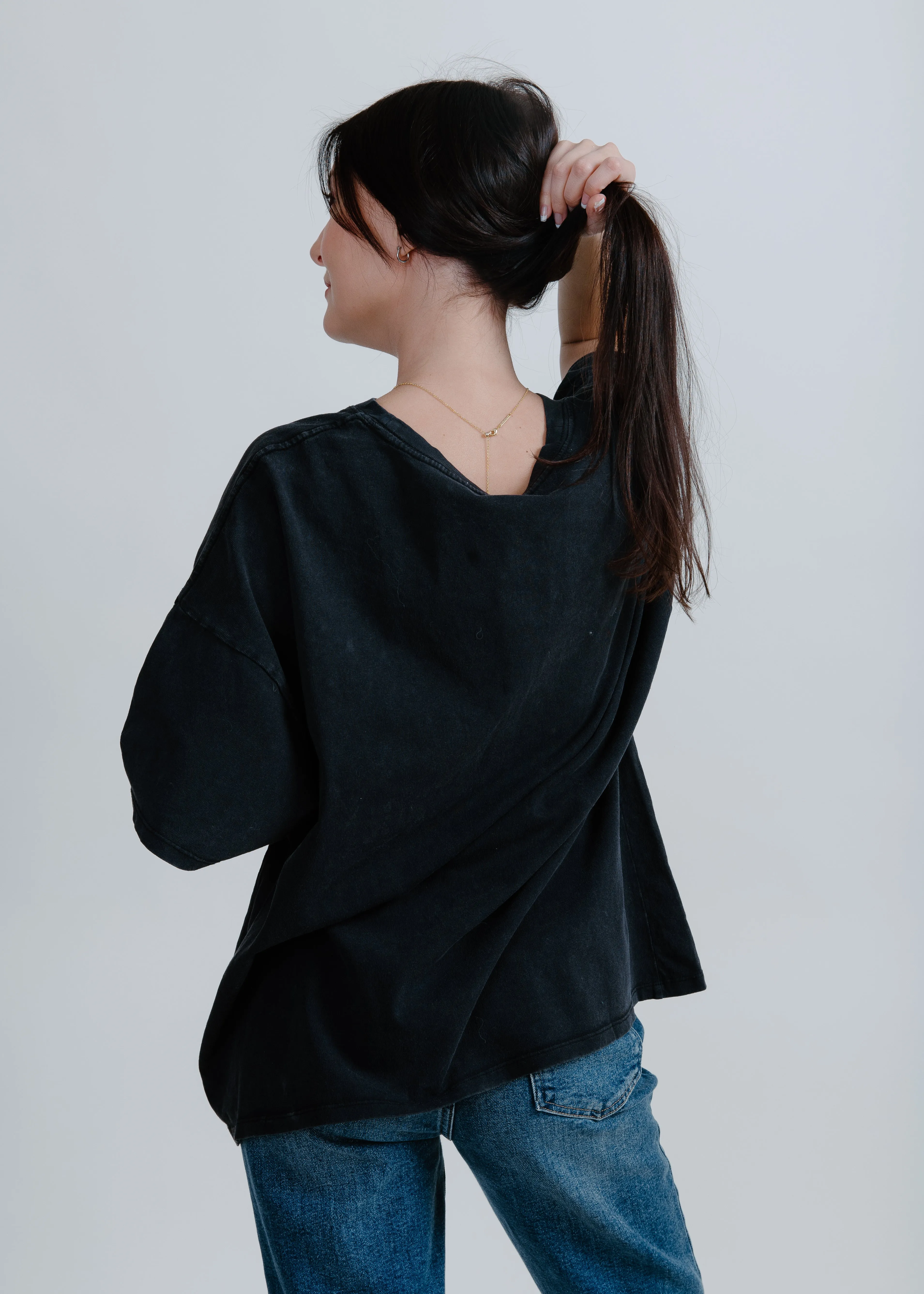 Kacey Oversized Tee - Black