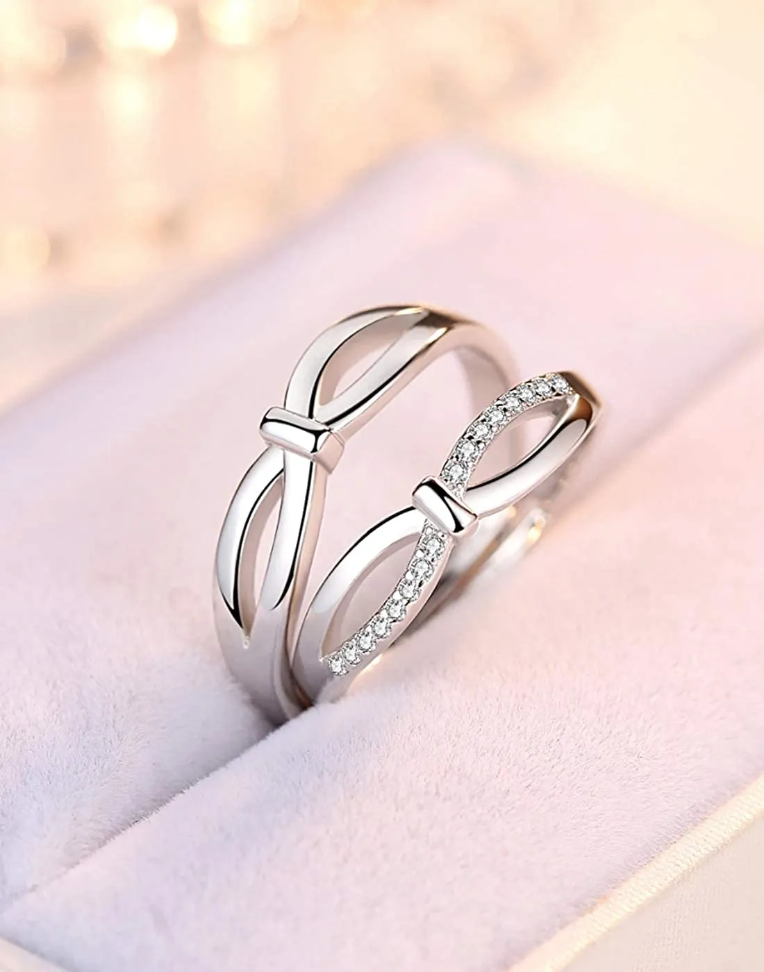 Karatcart Couple Adjustable Ring for Men and Women