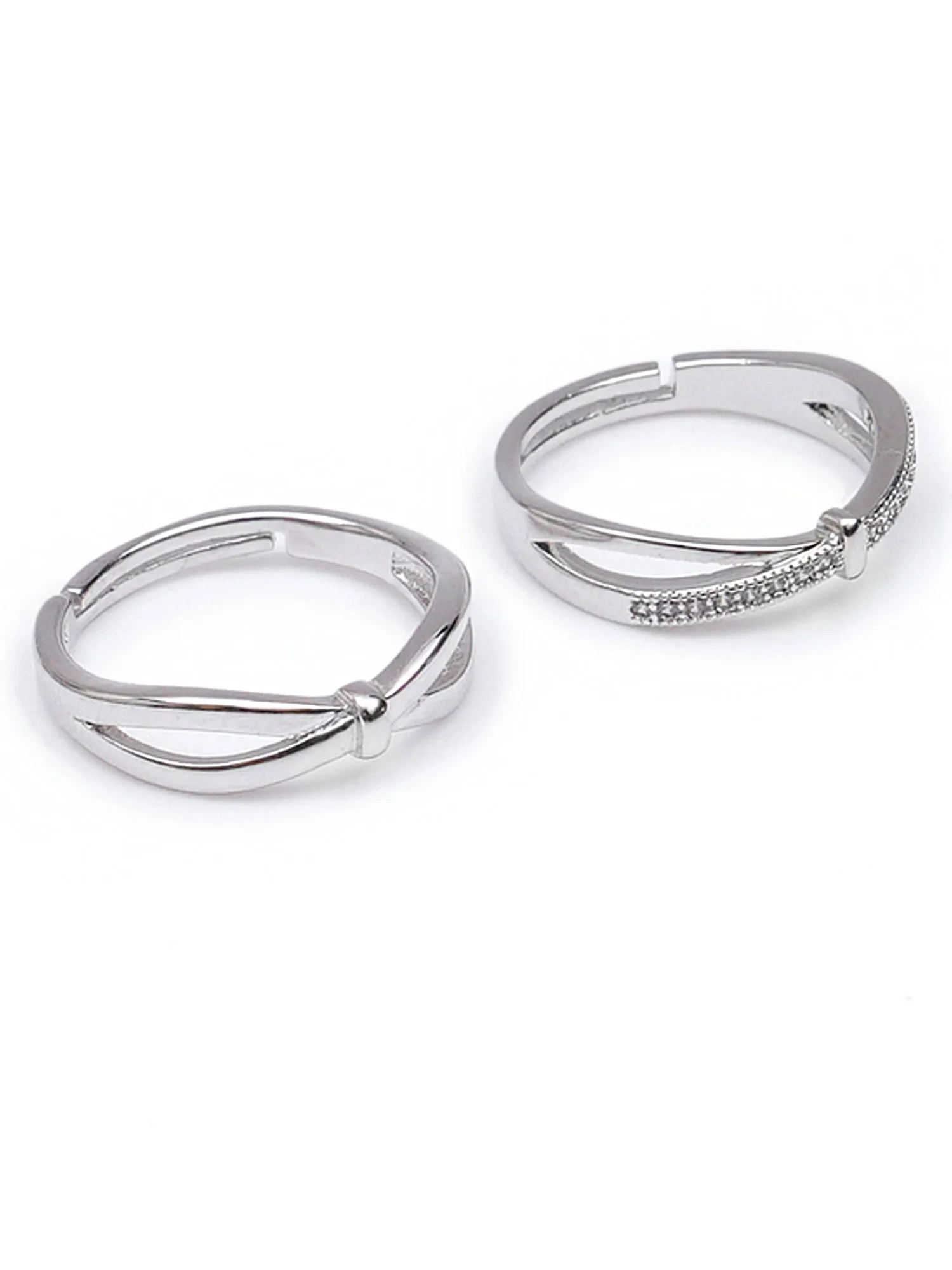 Karatcart Couple Adjustable Ring for Men and Women