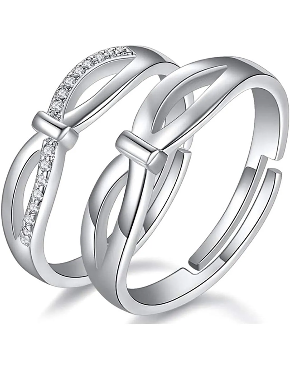 Karatcart Couple Adjustable Ring for Men and Women